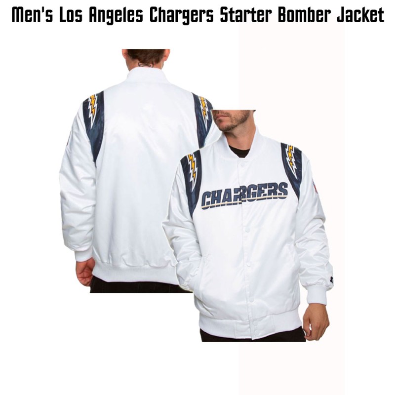 Men's Bomber Chargers Los Angeles Satin Jacket Men's Bomber Chargers Los Angeles Satin Jacket