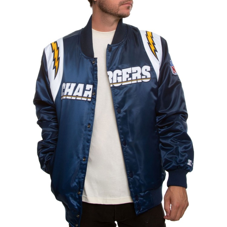 Men's Bomber Chargers Los Angeles Satin Jacket Men's Bomber Chargers Los Angeles Satin Jacket