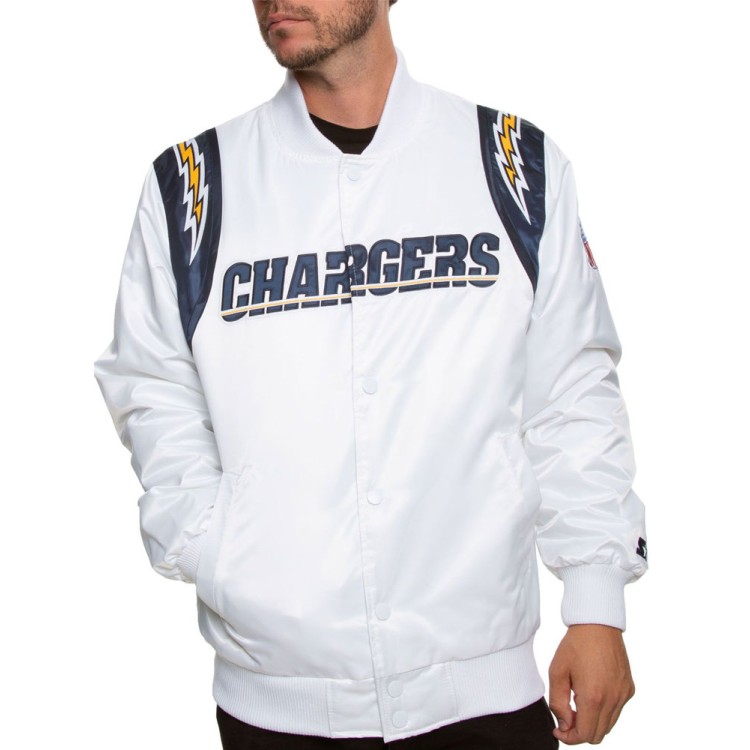 Men's Bomber Chargers Los Angeles Satin Jacket Men's Bomber Chargers Los Angeles Satin Jacket