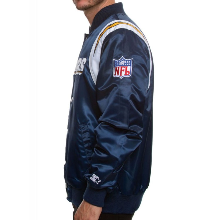 Men's Bomber Chargers Los Angeles Satin Jacket Men's Bomber Chargers Los Angeles Satin Jacket