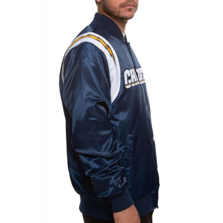 Men's Bomber Chargers Los Angeles Satin Jacket Men's Bomber Chargers Los Angeles Satin Jacket