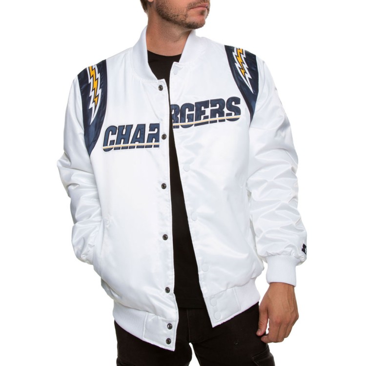 Men's Bomber Chargers Los Angeles Satin Jacket Men's Bomber Chargers Los Angeles Satin Jacket