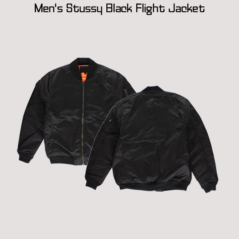 Men's Stussy Black Flight Jacket Men's Stussy Black Flight Jacket