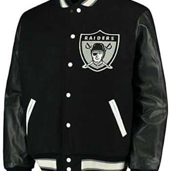 Men's Raiders Black Letterman Jacket