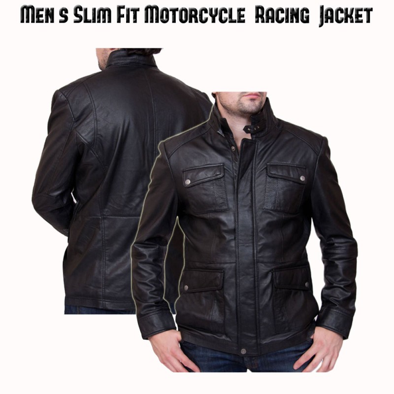 Men's Bike Racer Vintage Black Leather Jacket Men's Bike Racer Vintage Black Leather Jacket