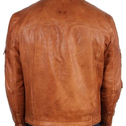 Men's Vintage Tan Brown Real Leather Jacket