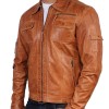 Men's Vintage Tan Brown Real Leather Jacket Men's Vintage Tan Brown Real Leather Jacket