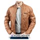 Men's Motorcycle Vintage Soft Tan Leather Jacket