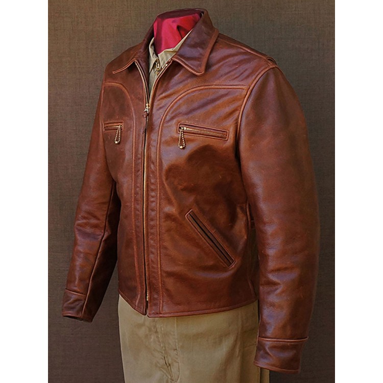 Men's Monarch Vintage Waxed Brown Leather Jacket Men's Monarch Vintage Waxed Brown Leather Jacket