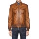 Men's Bomber Casual Waxed Brown Leather Jacket