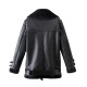 Men's Winter Shearling WFJ012 Belted Black Leather Jacket