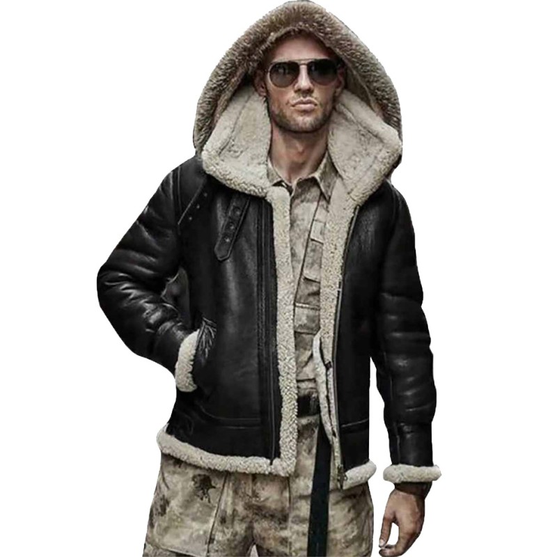 Men's WFJ05 Shearling Jacket with Hood Men's WFJ05 Shearling Jacket with Hood