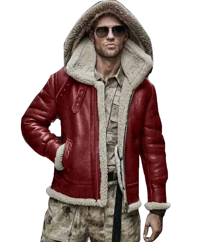 Men s WFJ05 Shearling Jacket with Hood