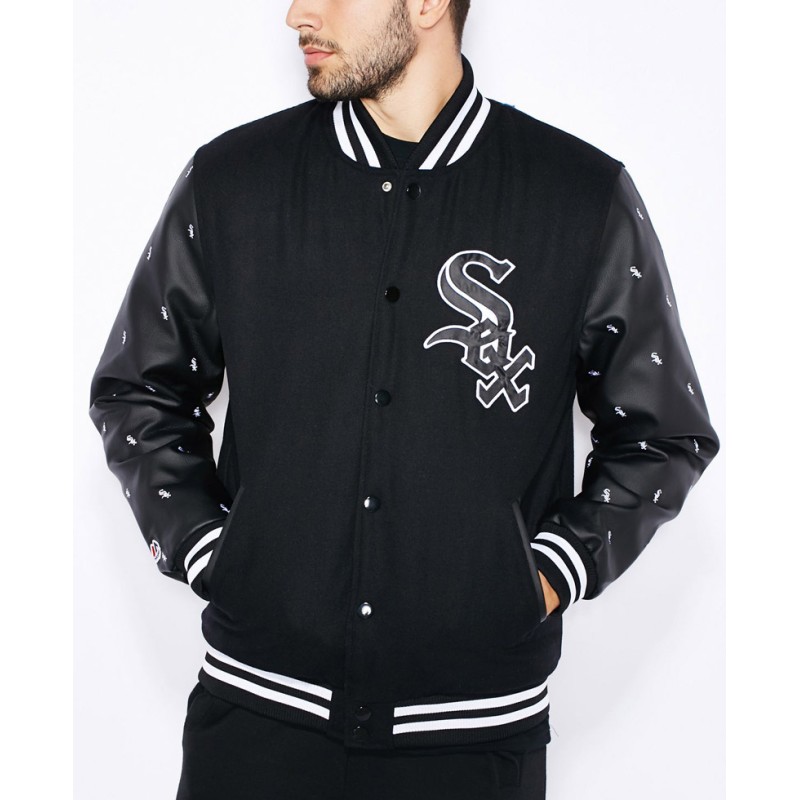 Men's White Sox Letterman Varsity Jacket Men's White Sox Letterman Varsity Jacket