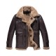 Men's Winter Shearling WFJ010 Dark Brown Leather Jacket