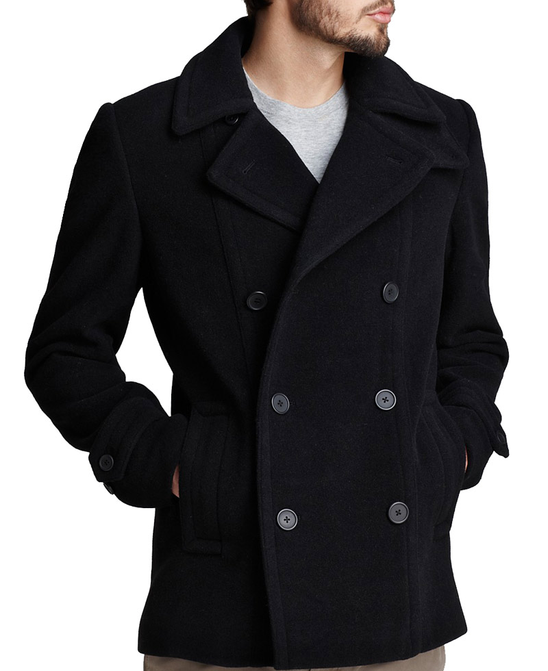 Men S Wool Black Pea Coat Jackets, Black Pea Coat For Ladies