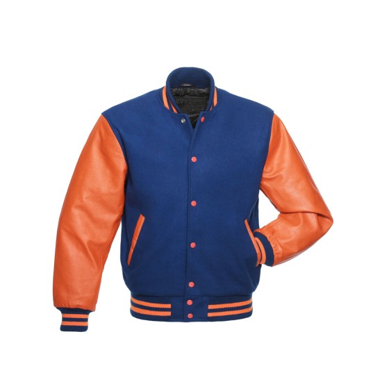 Men's Varsity Orange and Royal Blue Jacket
