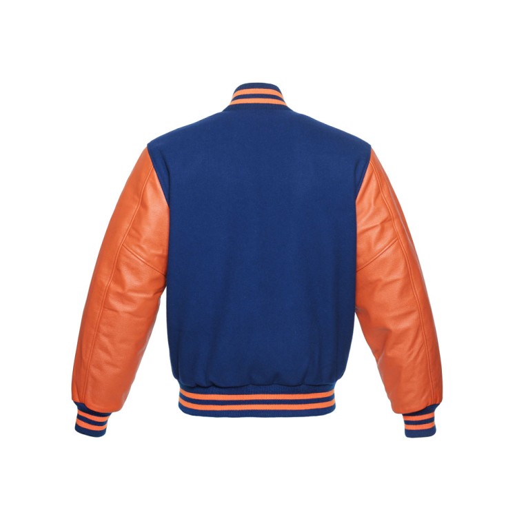 Men's Varsity Orange and Royal Blue Jacket Men's Varsity Orange and Royal Blue Jacket