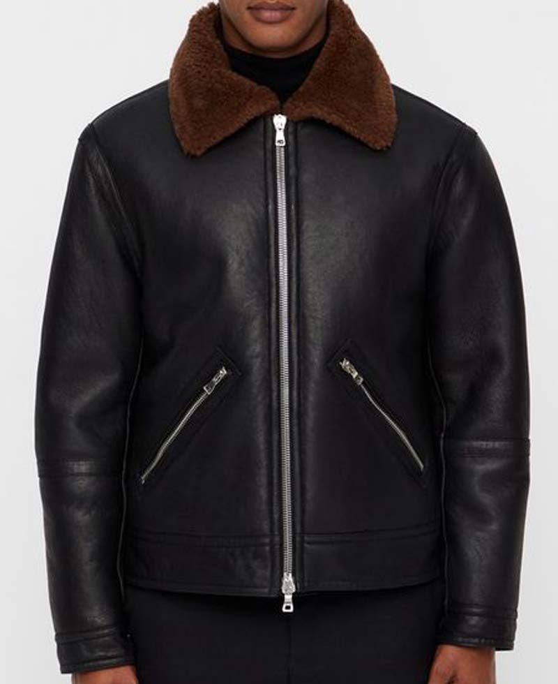 black fur collar