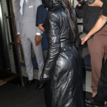 Met Gala Kim Kardashian Leather Coat