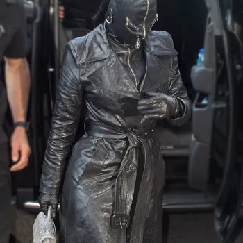 Met Gala Kim Kardashian Leather Coat