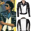 Michael Jackson Pepsi Ad Black and White Leather Jacket Michael Jackson Pepsi Ad Black and White Leather Jacket