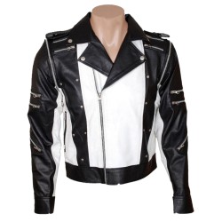 Michael Jackson Pepsi Ad Black and White Leather Jacket