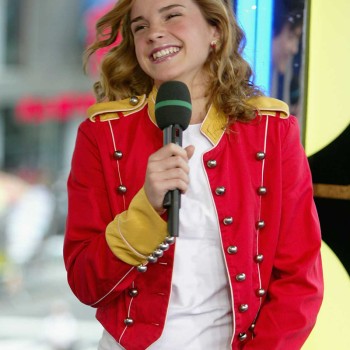Emma Watson Red and Yellow Jacket