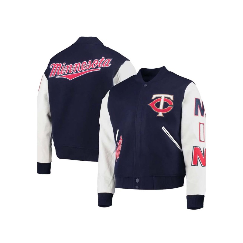 Minnesota Twins Navy Blue Letterman Jacket Minnesota Twins Navy Blue Letterman Jacket