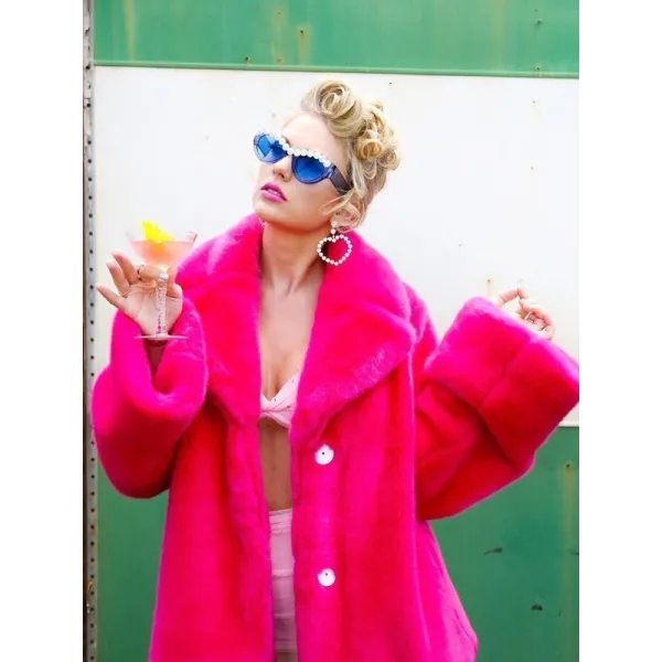 Miss Americana Taylor Swift Fur Pink Coat Miss Americana Taylor Swift Fur Pink Coat