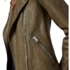 Monsterland Roberta Colindrez Olive Green Motorcycle Leather Jacket Monsterland Roberta Colindrez Olive Green Motorcycle Leather Jacket