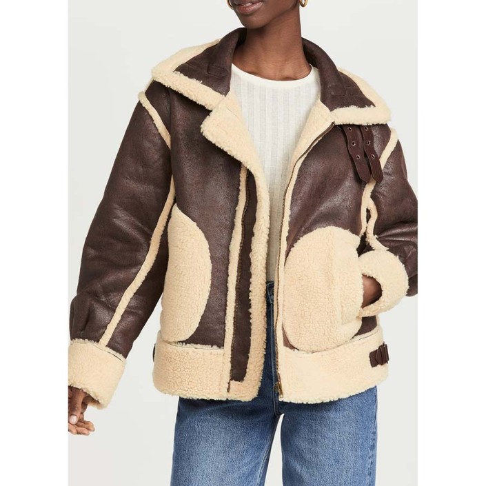 Moon River Bomber Brown Jacket Moon River Bomber Brown Jacket
