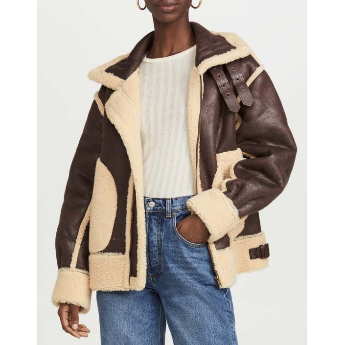 Moon River Bomber Brown Jacket Moon River Bomber Brown Jacket