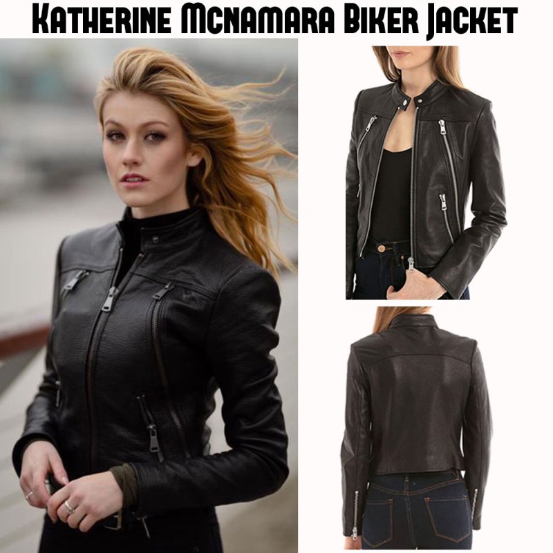 Shadowhunters Season 03 Katherine Mcnamara Biker Leather Jacket Shadowhunters Season 03 Katherine Mcnamara Biker Leather Jacket