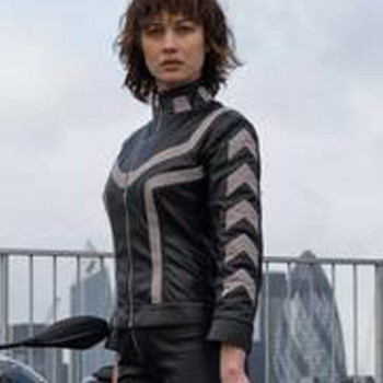 Olga Kurylenko The Courier Black Leather Jacket