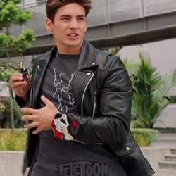 Power Rangers Dino Fury Chance Perez Biker Leather Jacket