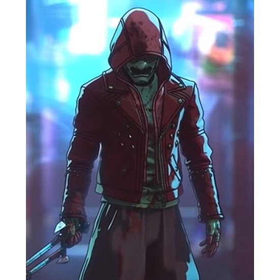 Altered Carbon Resleeved Red Leather Hooded Jacket 