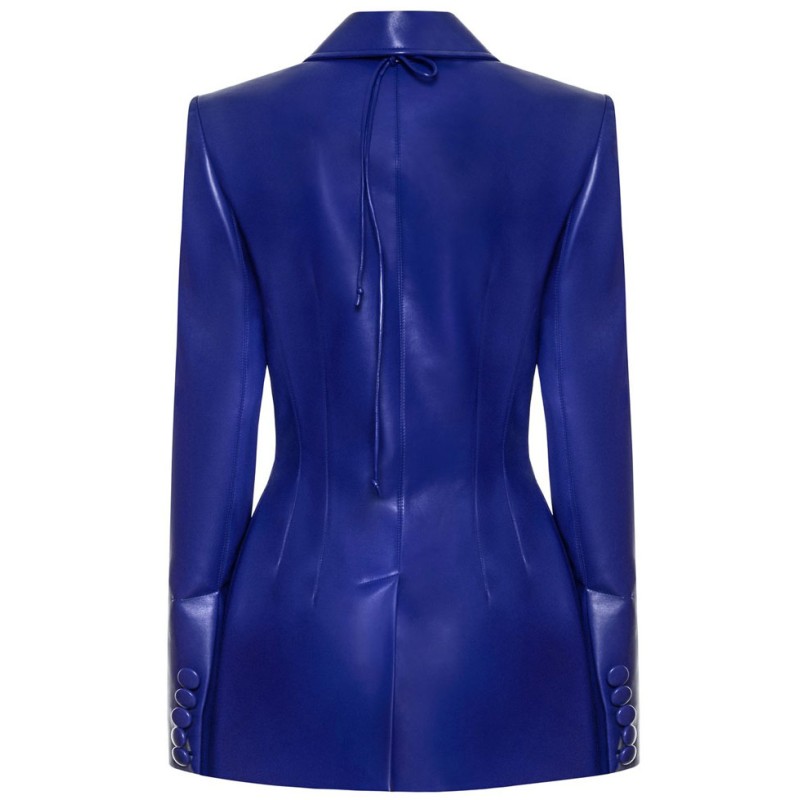 Perrie Edwards MTV Blue Leather Jacket Perrie Edwards MTV Blue Leather Jacket