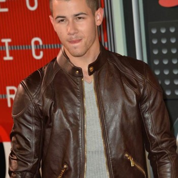 Nick Jonas Brown Leather Jacket