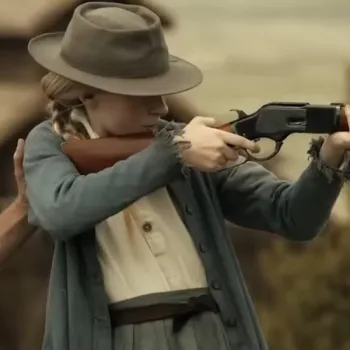 Murder at Yellowstone City 2022 Anna Camp Coat