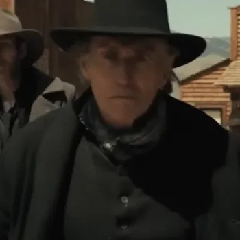Murder at Yellowstone City 2022 Gabriel Byrne Black Coat