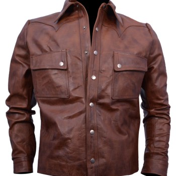 Country Music Star Jason Aldean Brown Leather Jacket