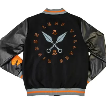 Naruto Hidden Leaf Black Varsity Jacket