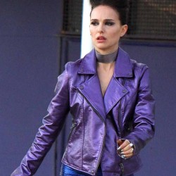 Natalie Portman Vox Lux Purple Leather Jacket 