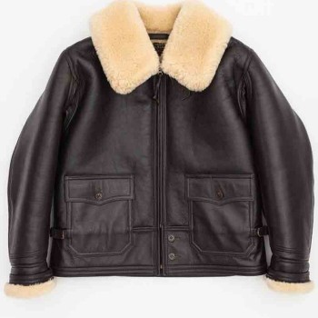 Men's Flight Navy M-445A Shearling Leather Jacket