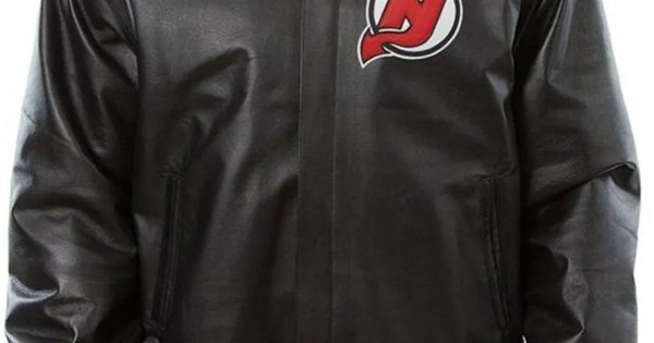 New Jersey Devils Custom Name Logo Leather Jacket - Tagotee