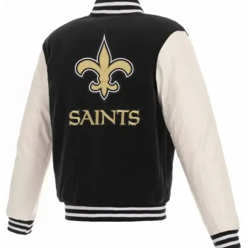 New Orleans Saints White and Black Jacket