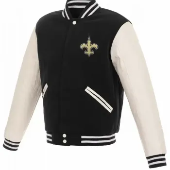 New Orleans Saints White and Black Jacket