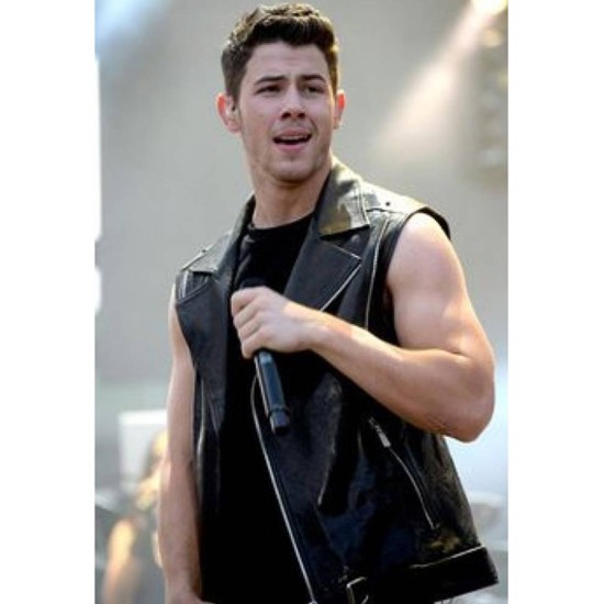 Chaos Walking Nick Jonas Biker Leather Vest