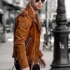 Nick Jonas Brown Suede Biker Jacket